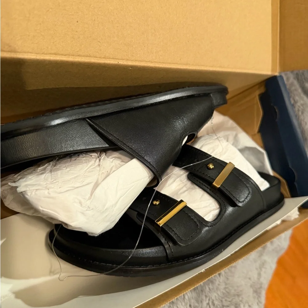 NWT Cole Haan Black Marisol Footbed Womens Sandals